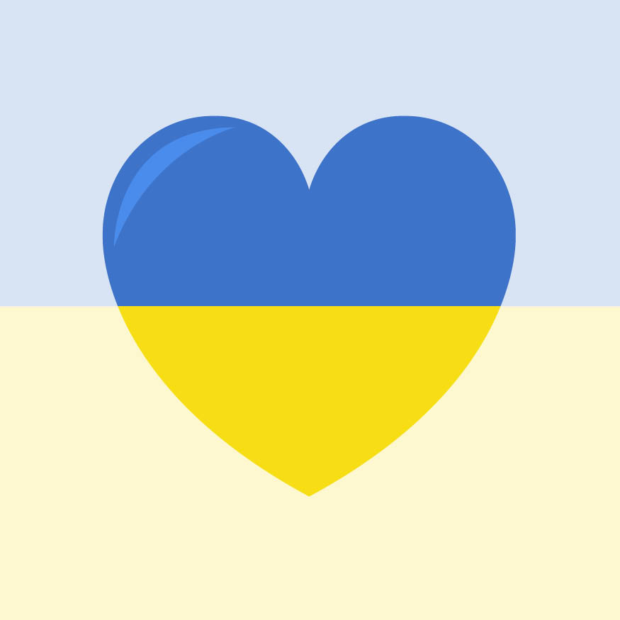 Ukraine flag in heart shape
