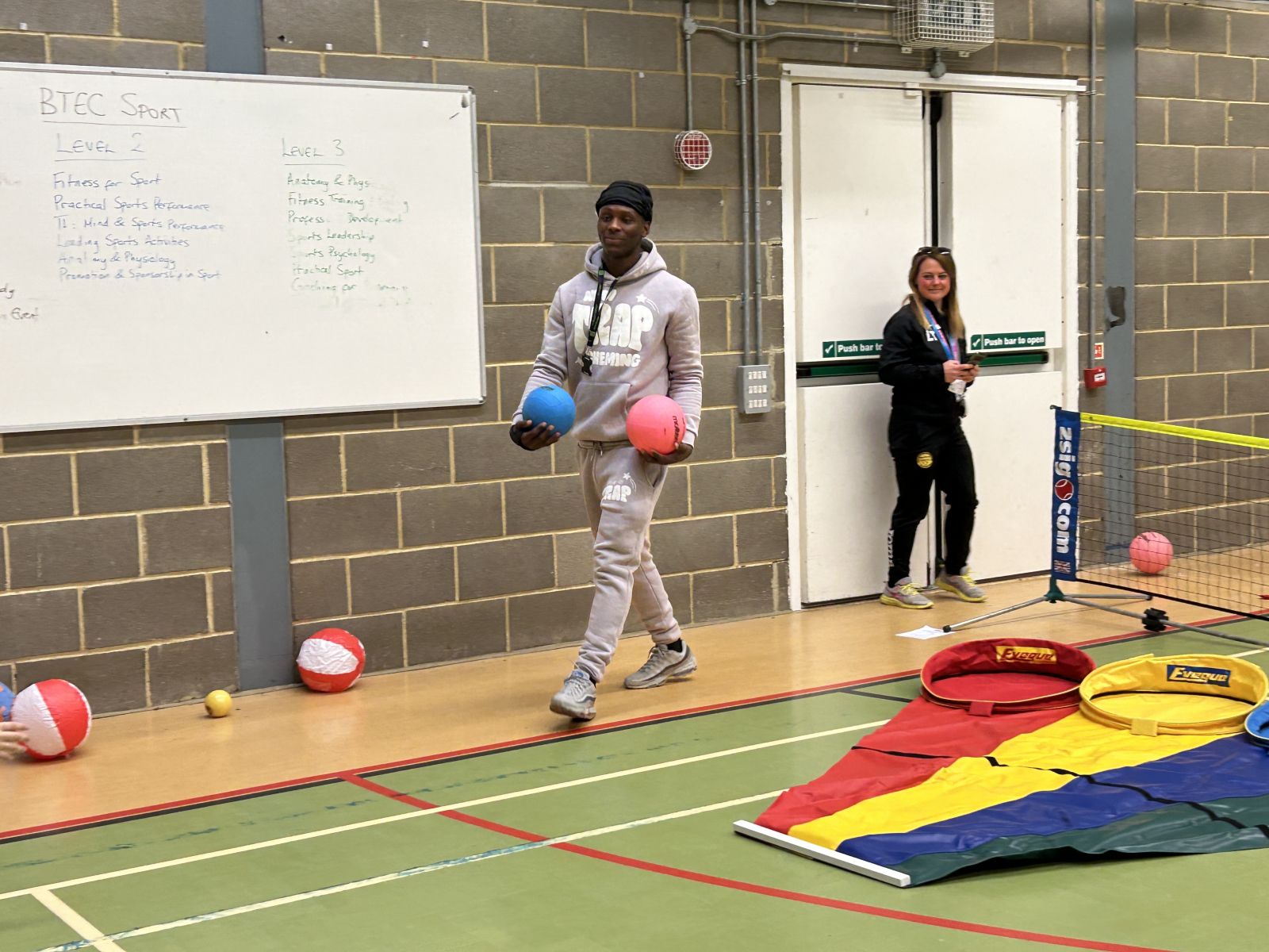 Student running sports activity for primary children