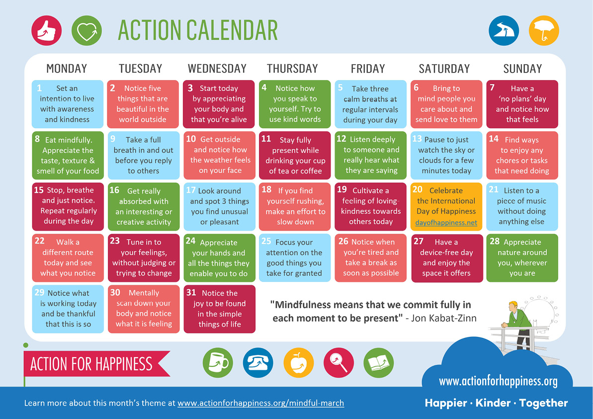 Action for Happiness calendar