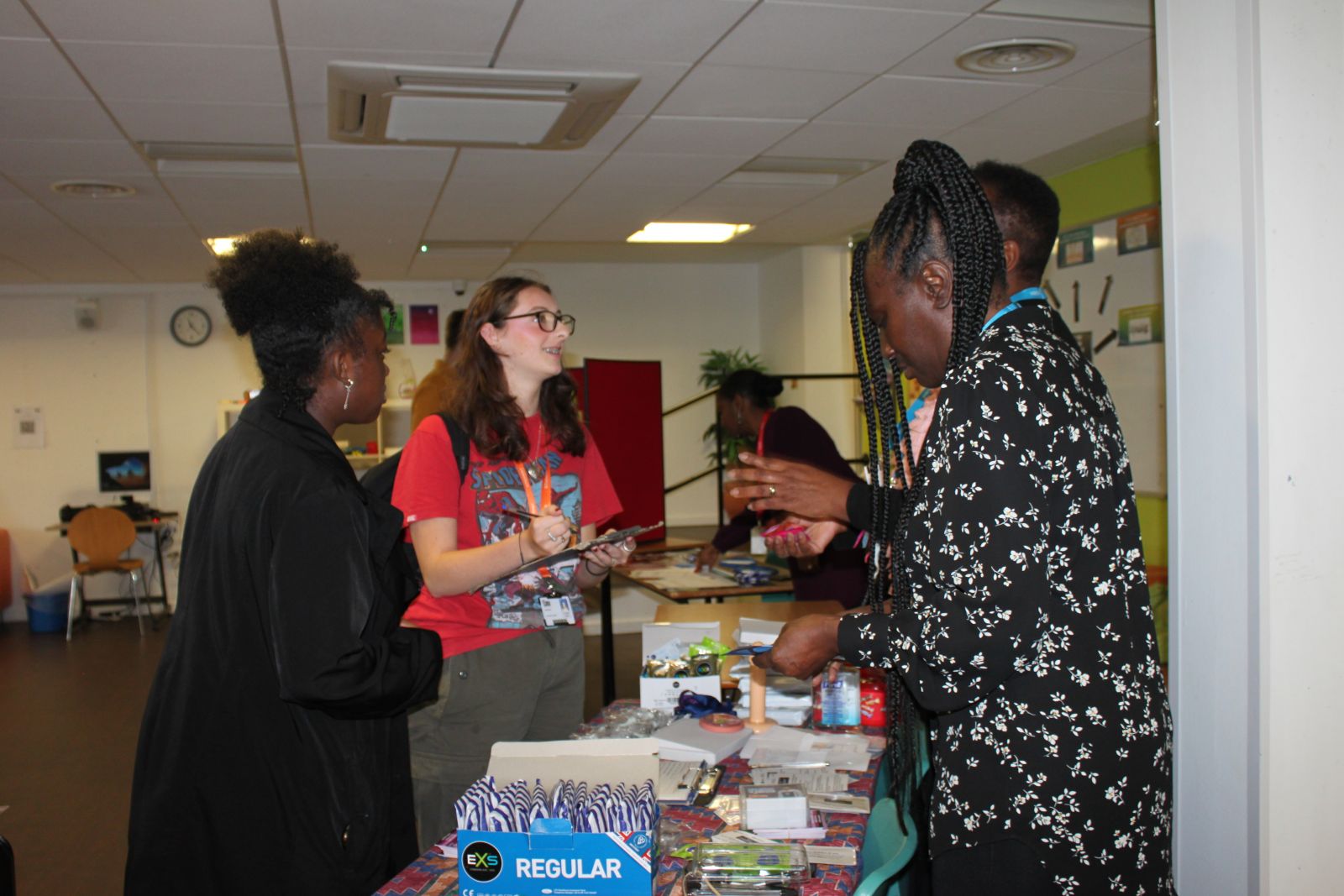 Students at a stall at the Student Fair